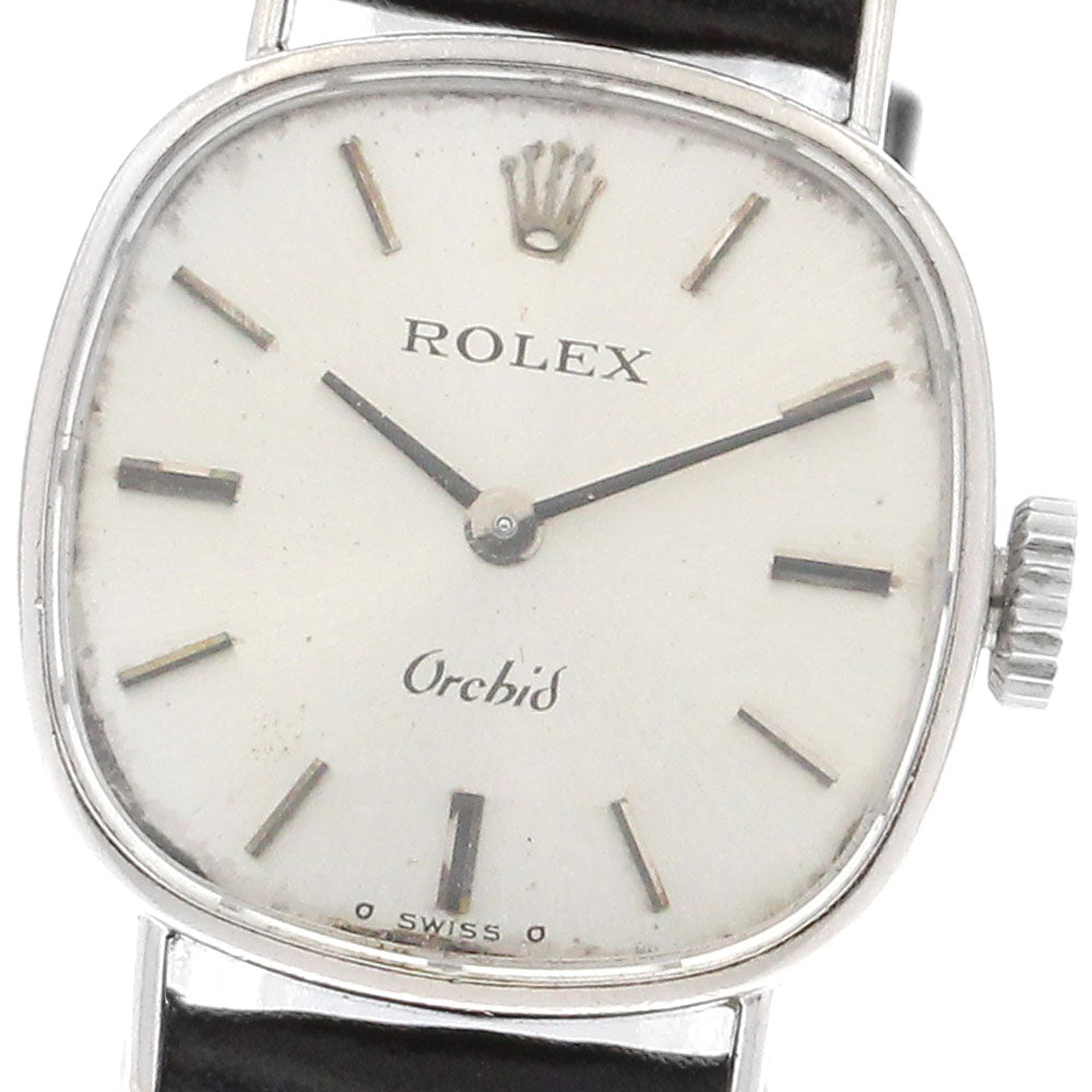 ROLEX Orchid 2672 K18WG Cal.1400 Silver Dial Hand Winding Ladies Watch_889365