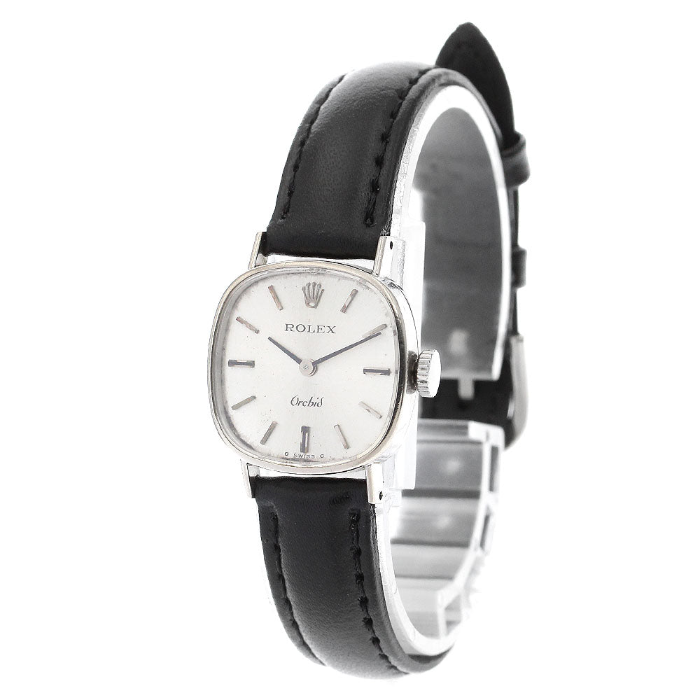 ROLEX Orchid 2672 K18WG Cal.1400 Silver Dial Hand Winding Ladies Watch_889365