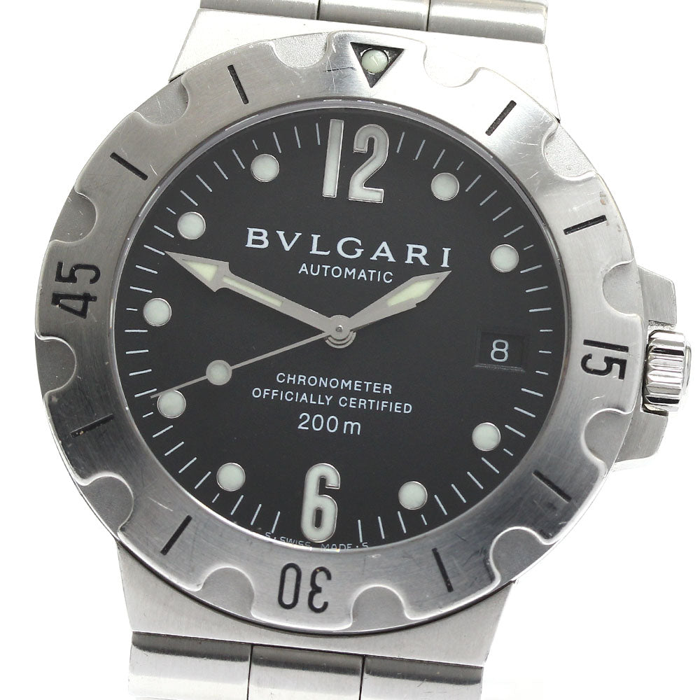 BVLGARI Diagono Scuba SD38S Date black Dial Automatic Men's Watch_889372