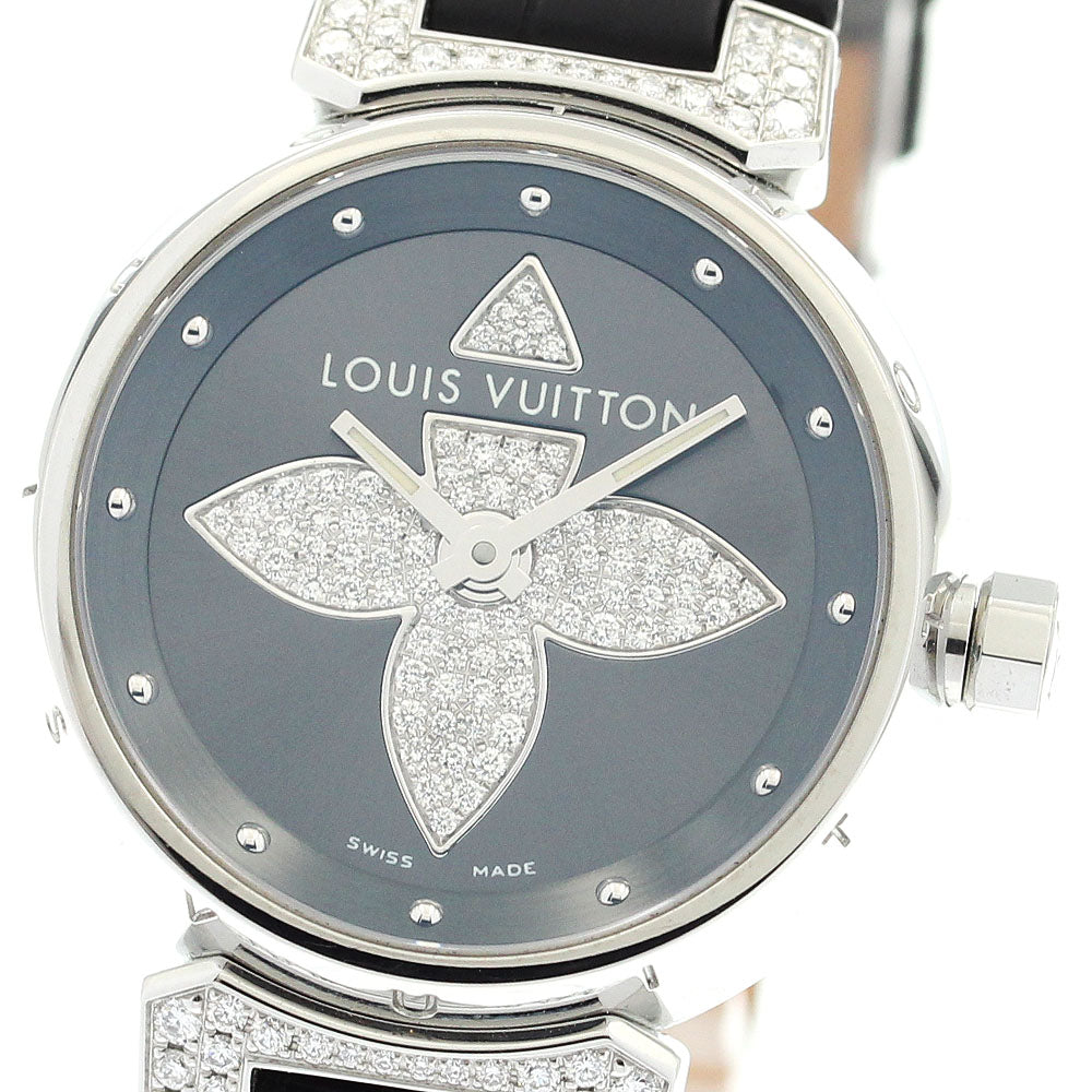 LOUIS VUITTON Tambour Forever Q121F diamond gray Dial Quartz Ladies Watch_889394