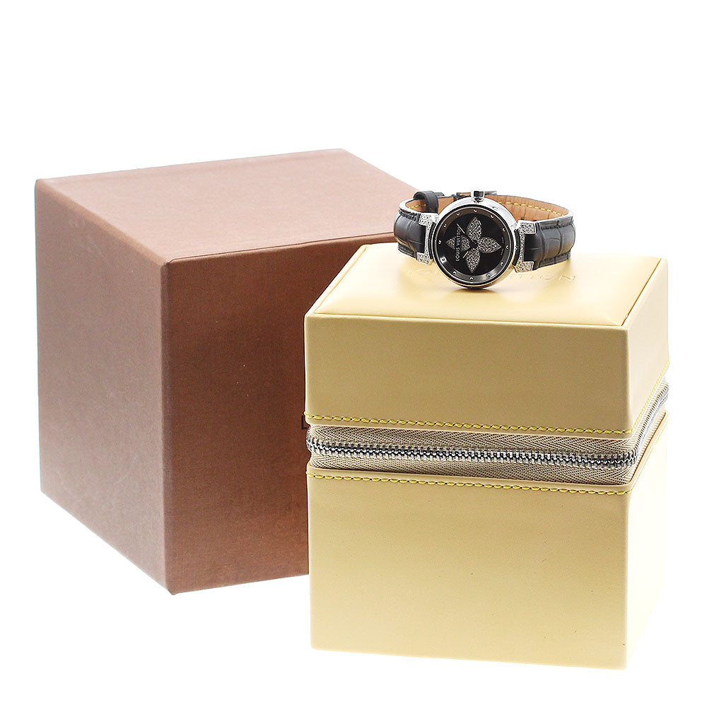 LOUIS VUITTON Tambour Forever Q121F diamond gray Dial Quartz Ladies Watch_889394