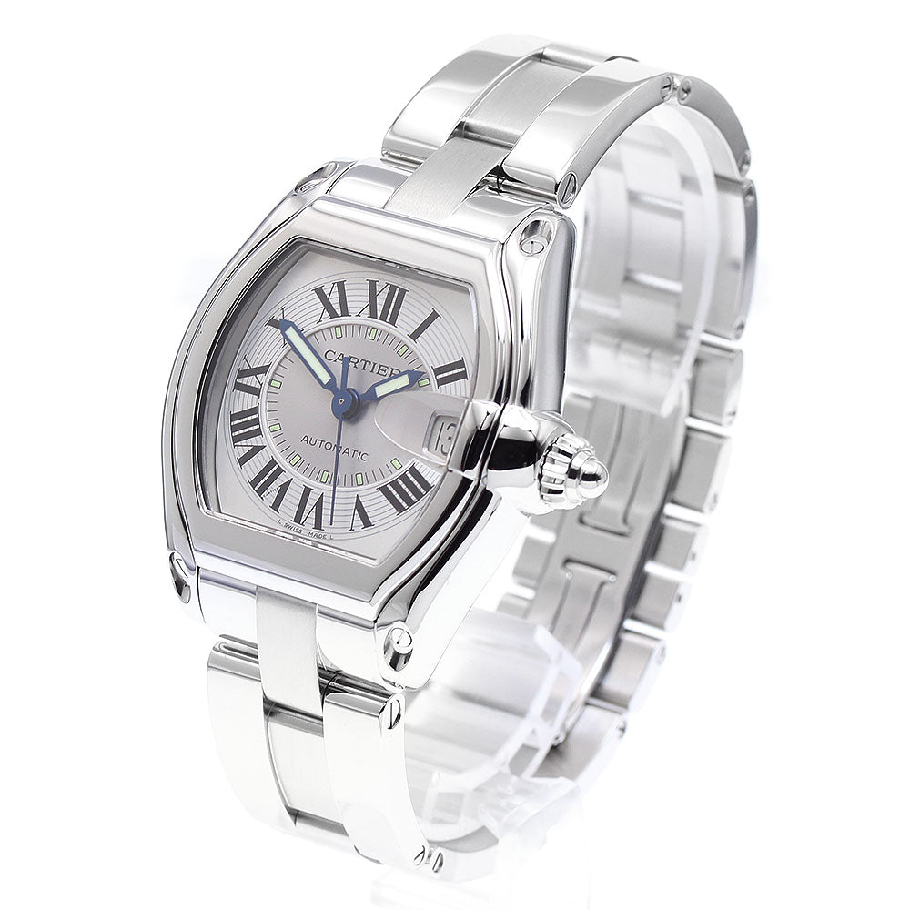 CARTIER Roadster LM W62000V3 Date Silver Dial Automatic Men's Watch_889411
