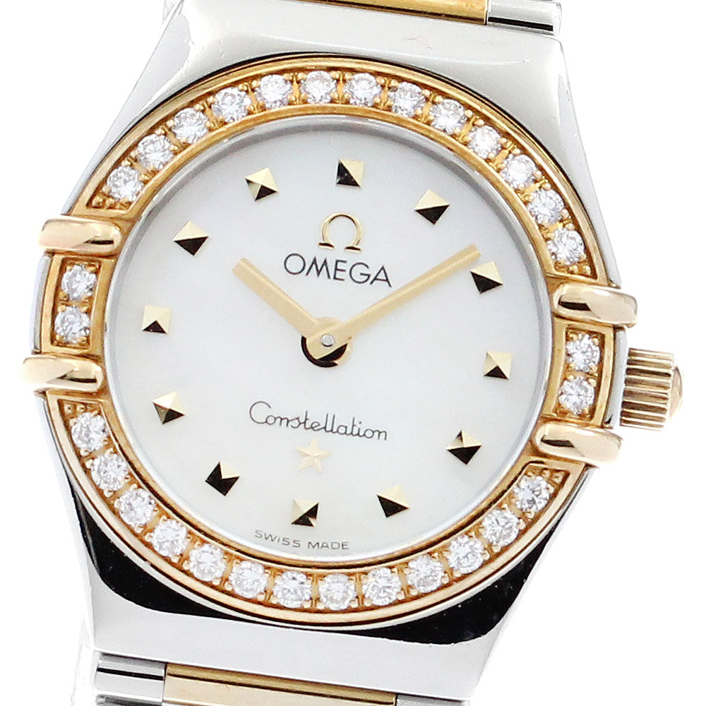 OMEGA Constellation 1365.71 Stainless Steel/Yellow Gold Diamond Bezel White shell Dial Quartz Ladies Watch_889531