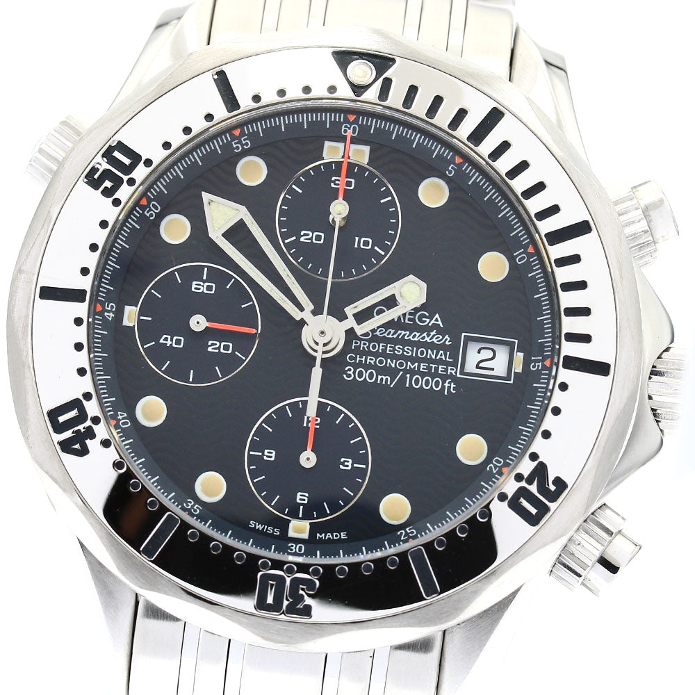 OMEGA Seamaster300 2598.80 Date Chronograph Navy Dial Automatic Men's Watch_889536