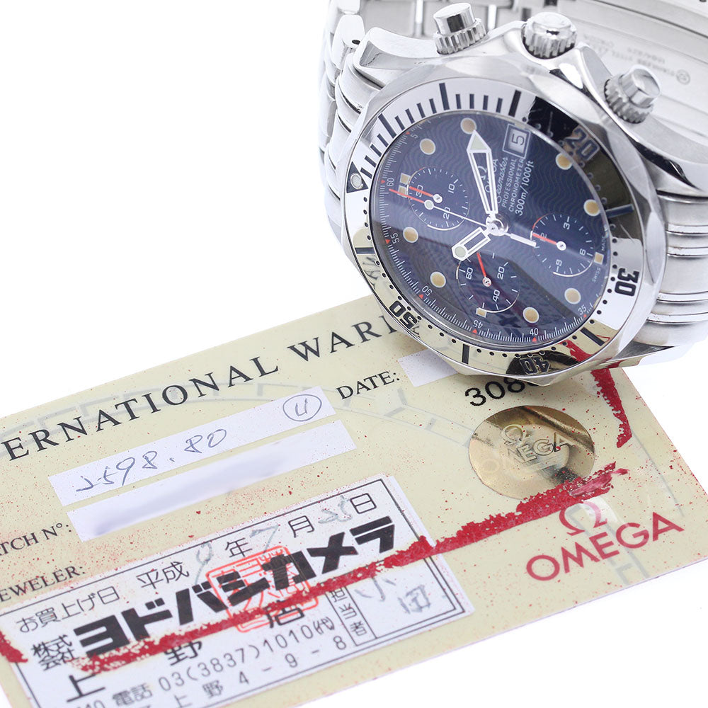 OMEGA Seamaster300 2598.80 Date Chronograph Navy Dial Automatic Men's_889542