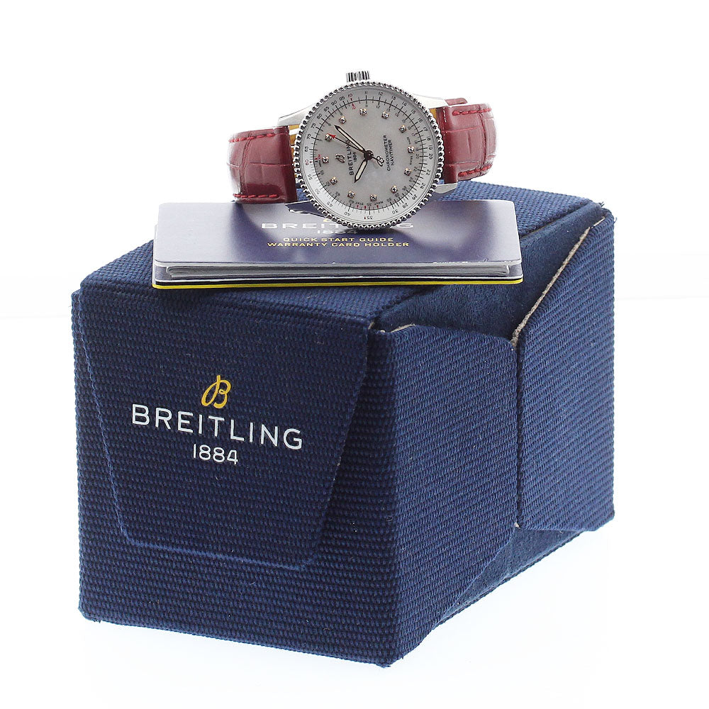 BREITLING Navitimer35 A17395 12P diamond White shell Dial Automatic Ladies Watch_889543