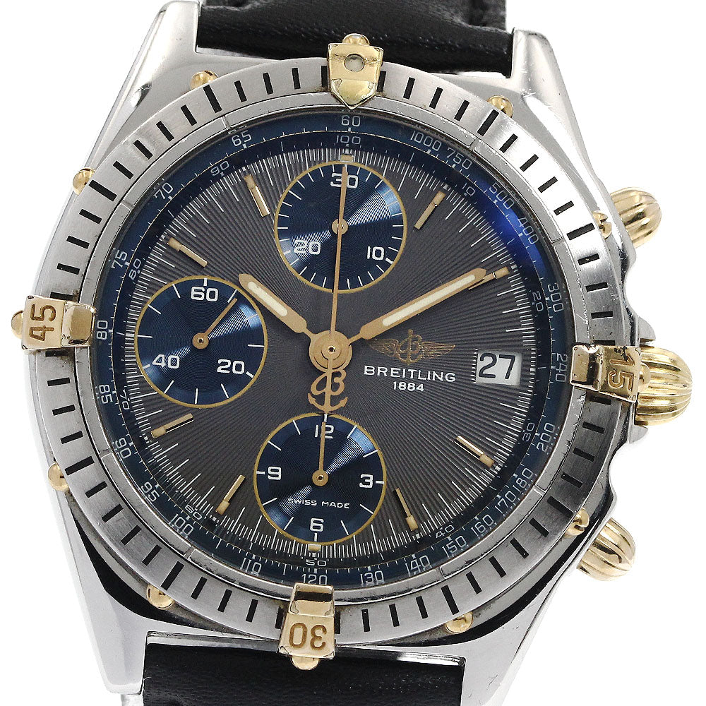 BREITLING Chronomat B13048 Date Gray Blue Dial Automatic Men's Watch_889554