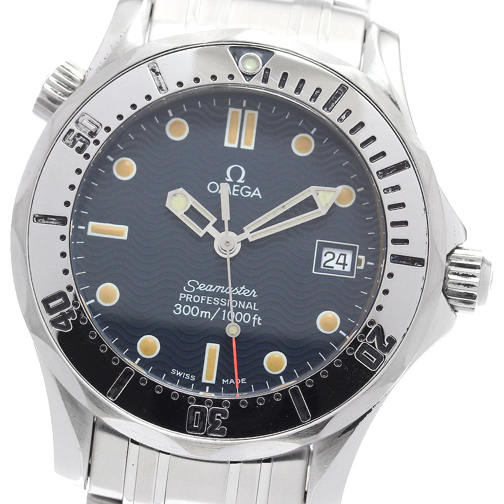 OMEGA Seamaster300 2562.80 Date Navy Dial Quartz Boy's Watch_889557