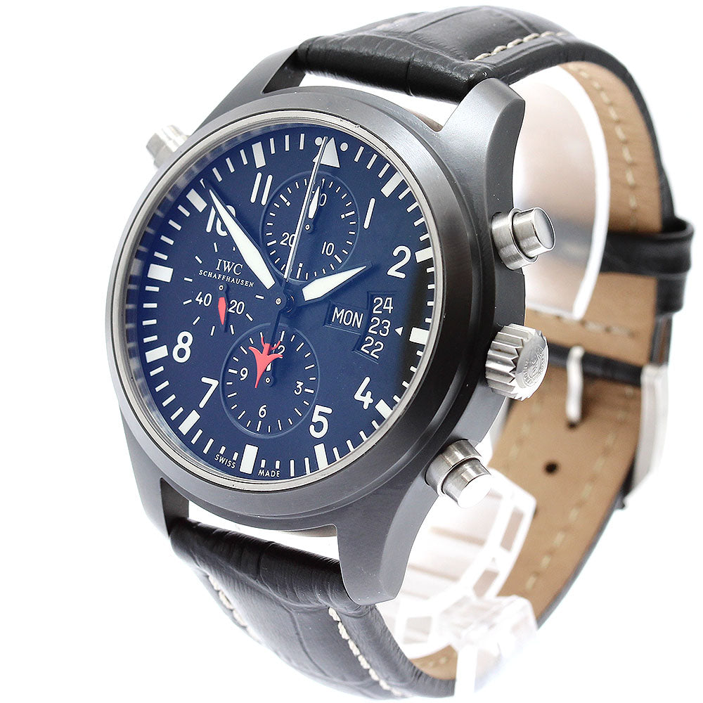IWC SCHAFFHAUSEN Pilot watch top gun IW378901 Chronograph day date black Dial Automatic Men's Watch_889619