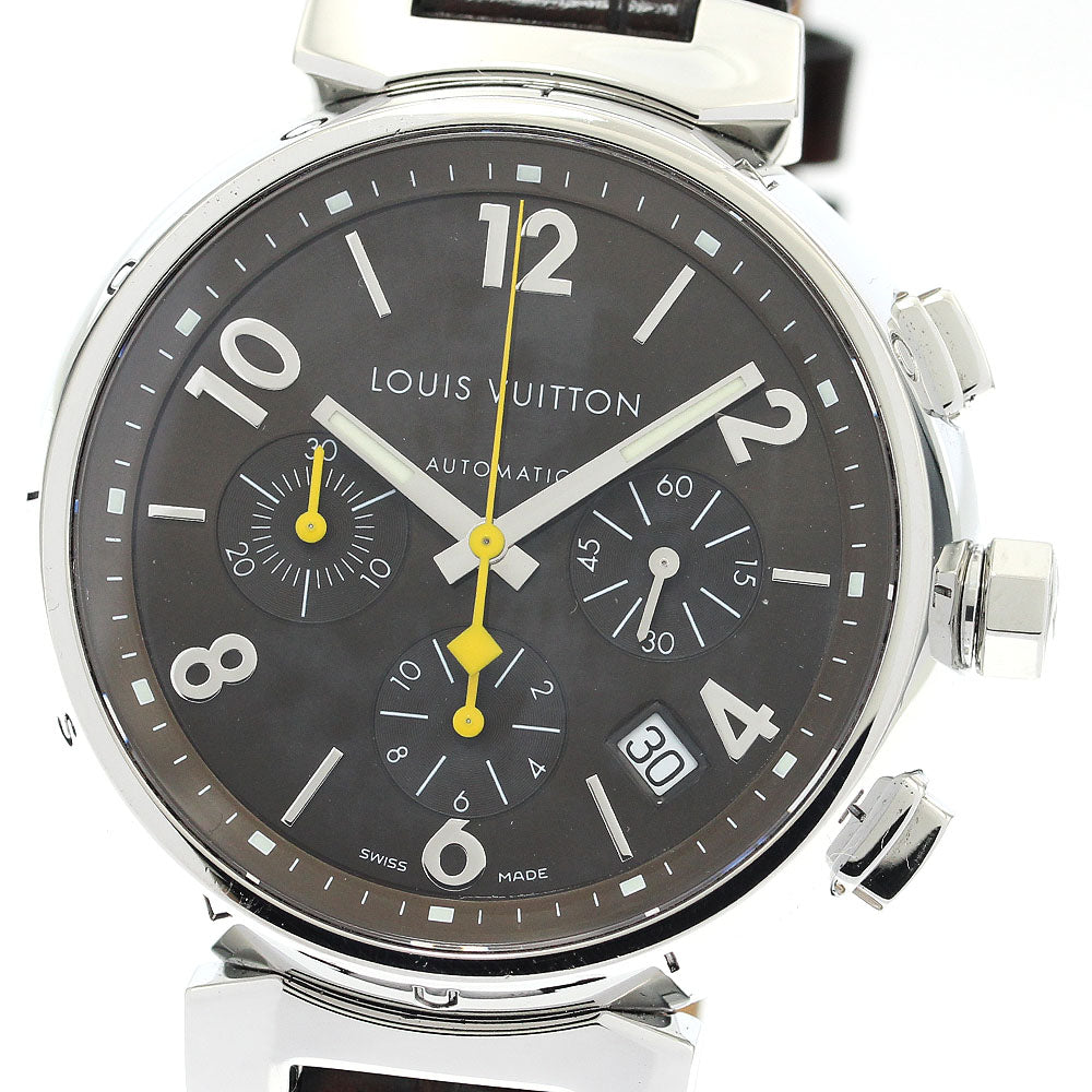LOUIS VUITTON Tambour Q1121 Date Chronograph Brown Dial Automatic Men's Watch_889625