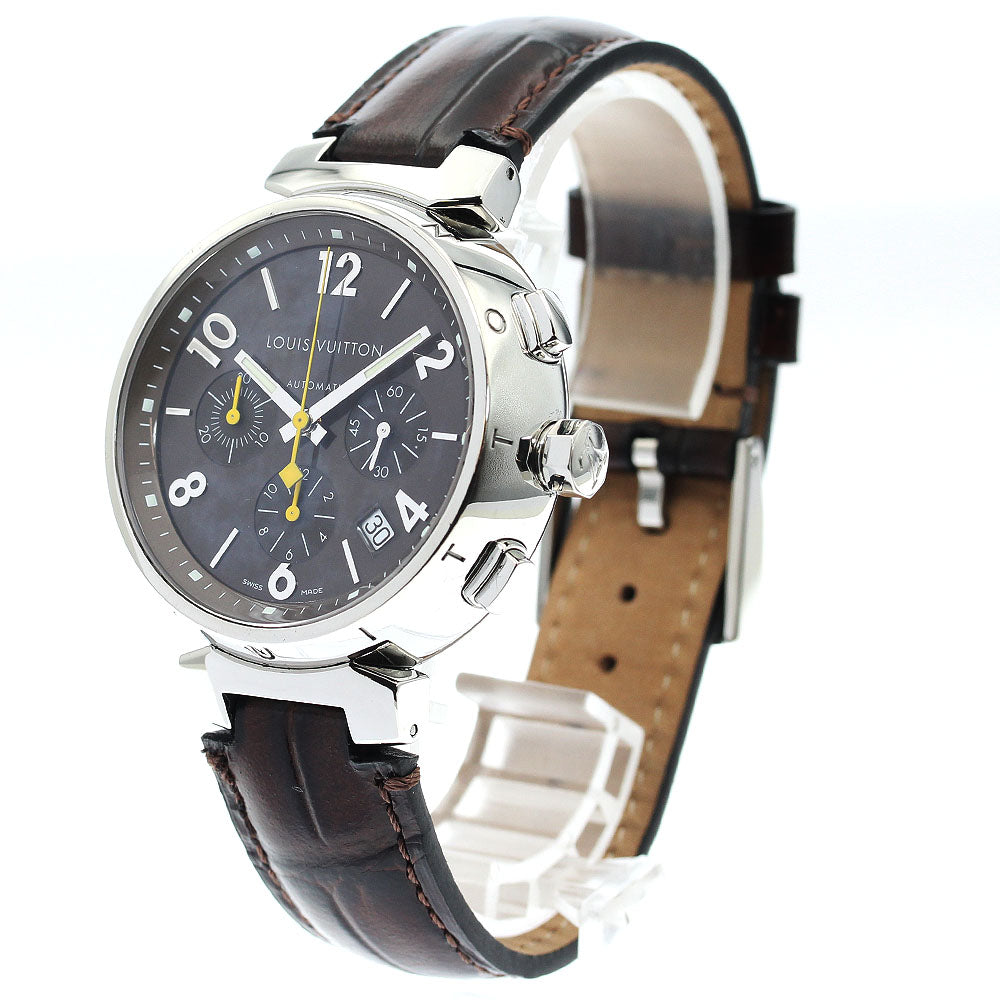 LOUIS VUITTON Tambour Q1121 Date Chronograph Brown Dial Automatic Men's Watch_889625
