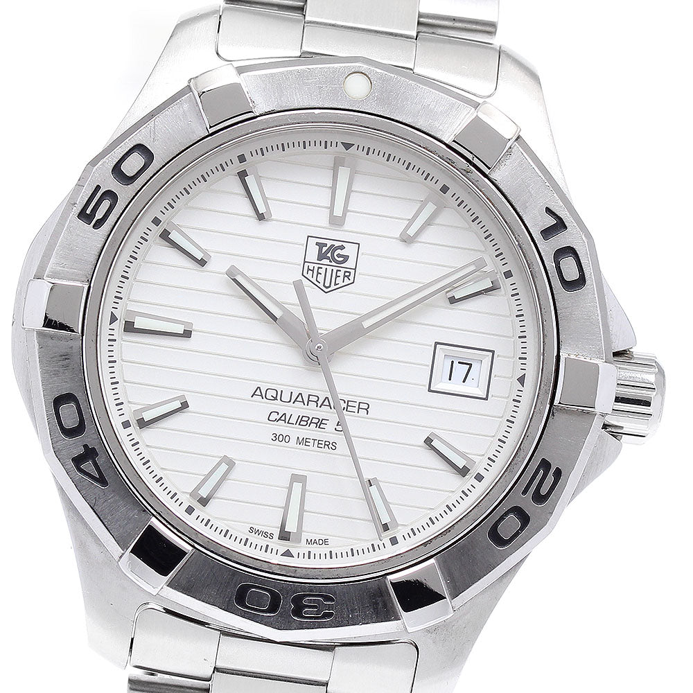 TAG HEUER Aqua Racer Caliber 5 WAP2011 Date Silver Dial Automatic Men's_889631