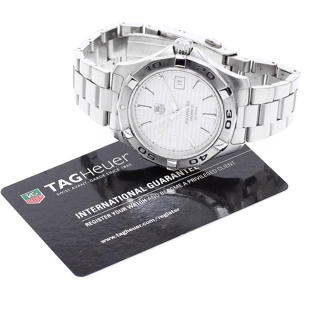 TAG HEUER Aqua Racer Caliber 5 WAP2011 Date Silver Dial Automatic Men's_889631