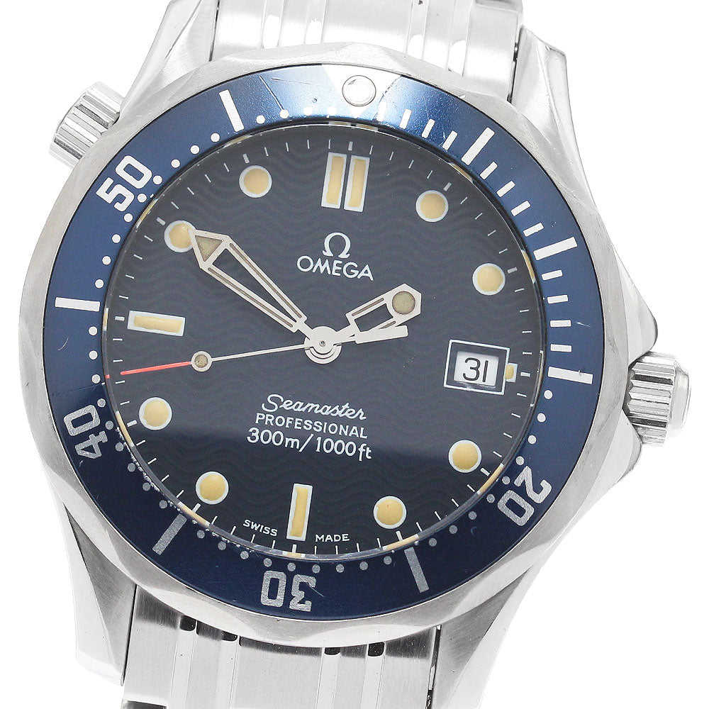 OMEGA Seamaster300 2561.80 Date Navy Dial Quartz Boy's Watch_889655