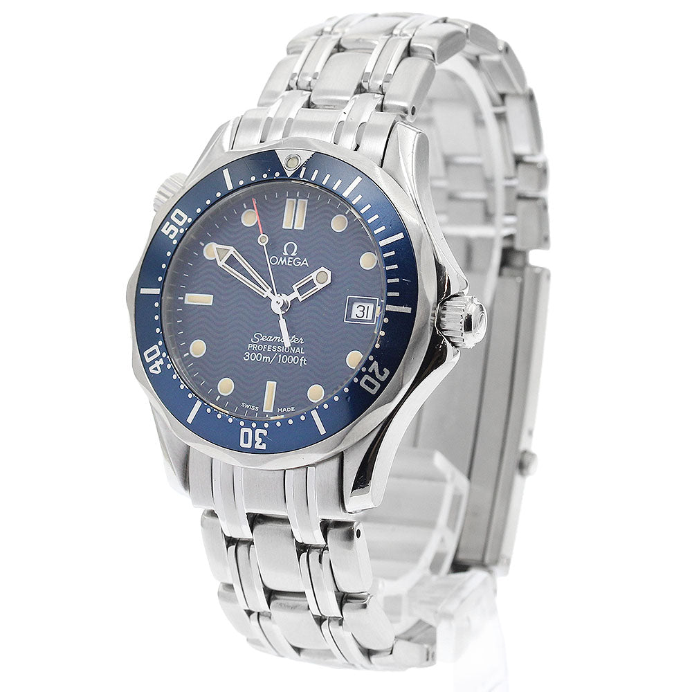 OMEGA Seamaster300 2561.80 Date Navy Dial Quartz Boy's Watch_889655