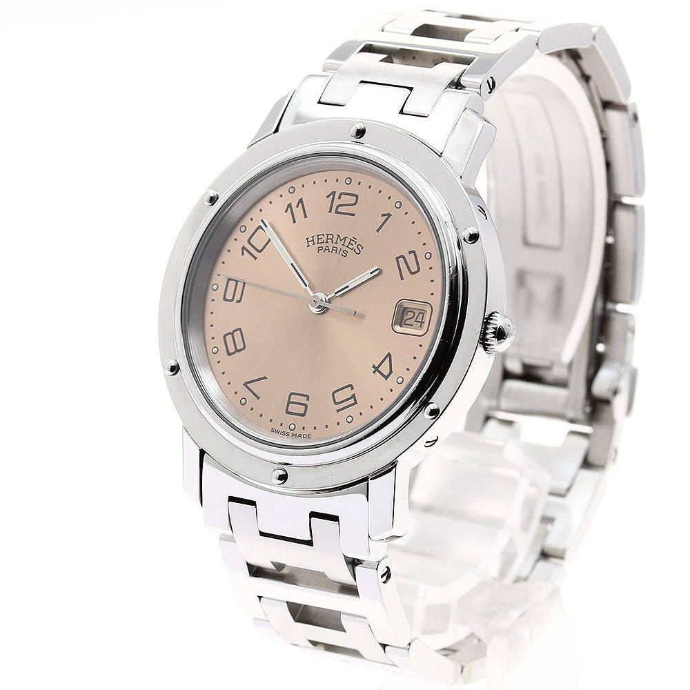 HERMES Clipper CL6.710 Date Orange Dial Quartz Men's Watch_889662