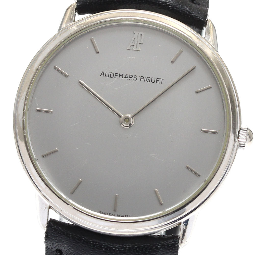 AUDEMARS PIGUET Extra flat K18WG Silver Dial Quartz Men's Watch_889668