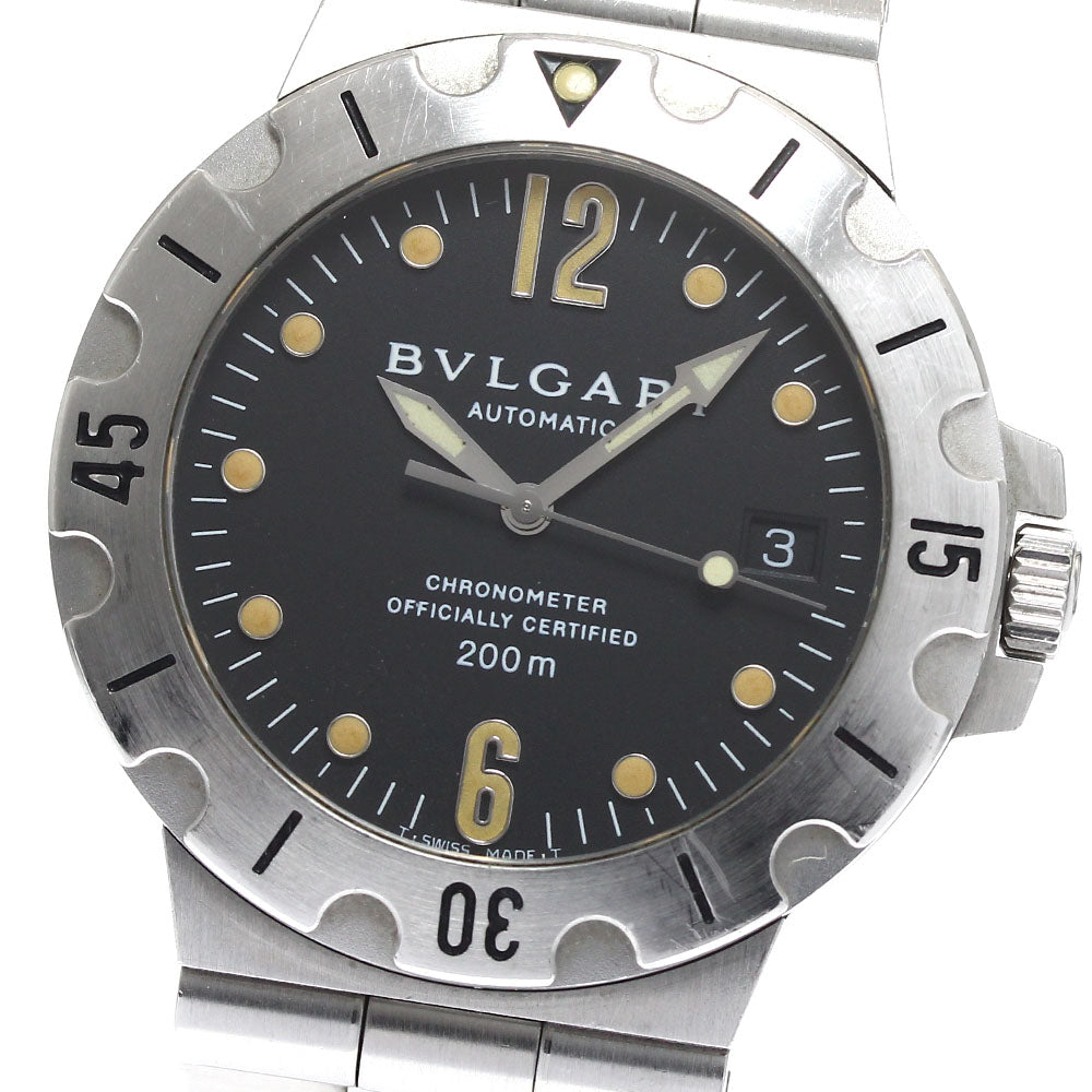 BVLGARI Diagono Scuba SD38S Date black Dial Automatic Men's Watch_889676