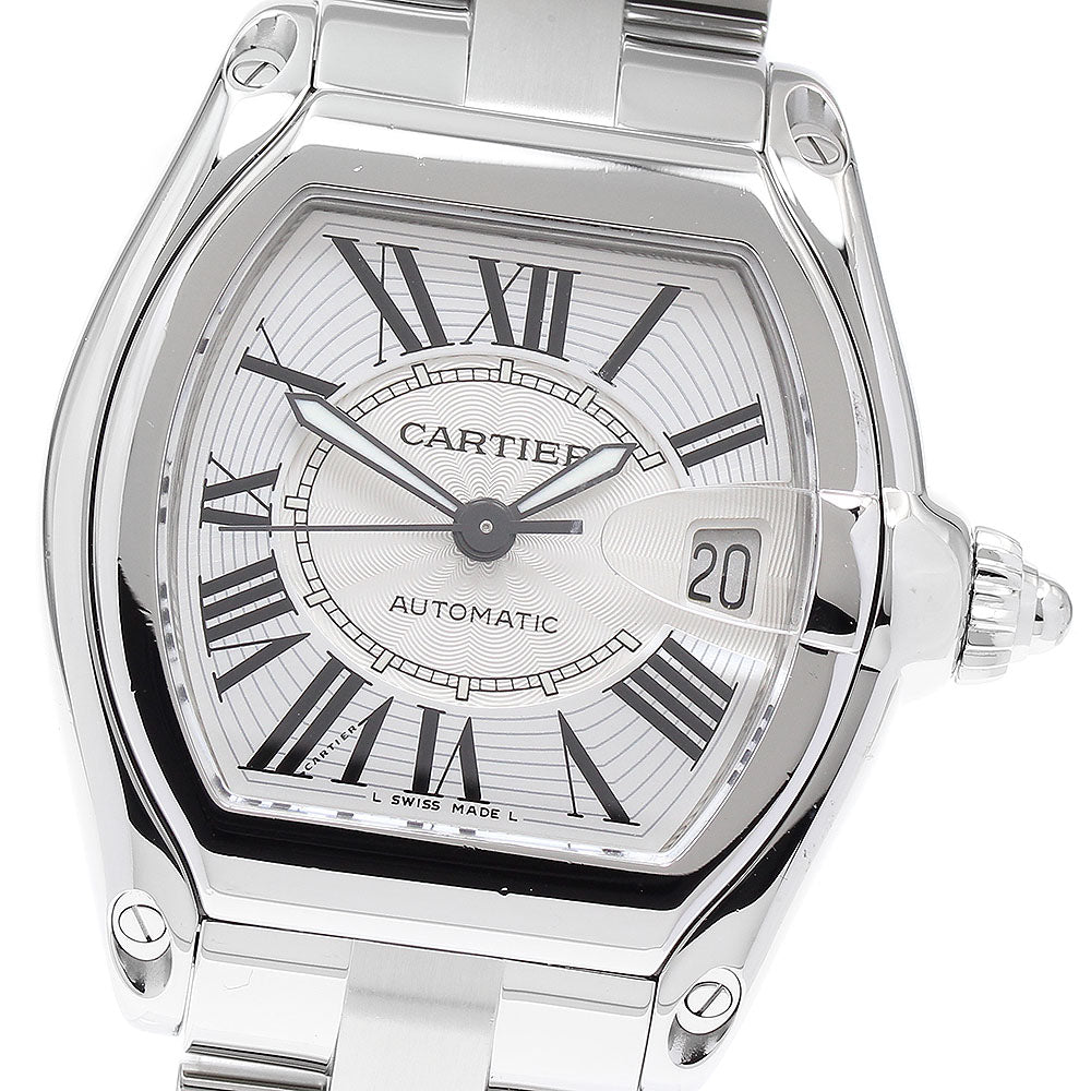 CARTIER Roadster LM W62025V3 Date Silver Dial Automatic Men's Watch_889677