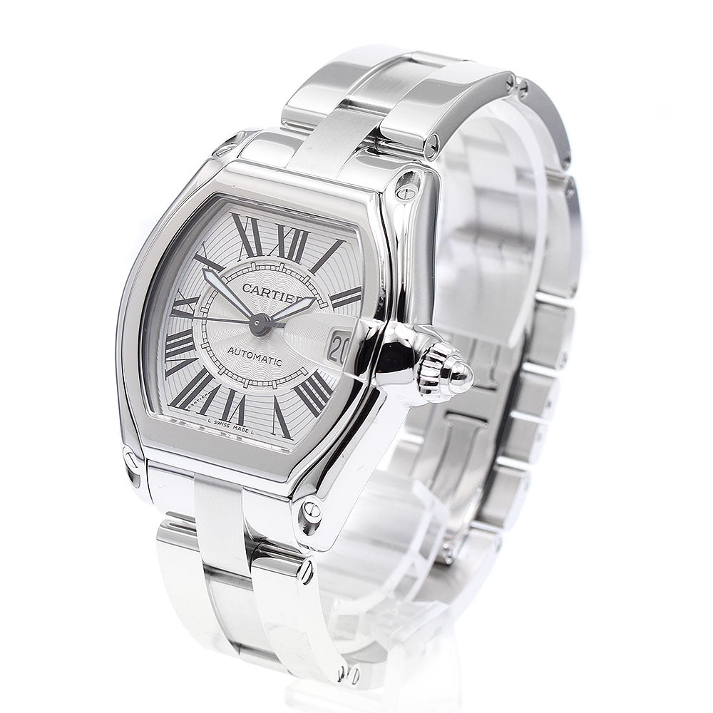 CARTIER Roadster LM W62025V3 Date Silver Dial Automatic Men's Watch_889677