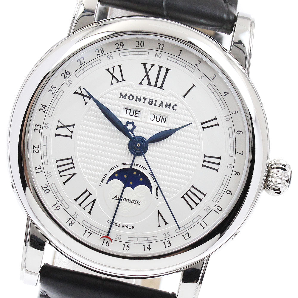 MONTBLANC Star Quantième Complete 108736 Triple calendar moon phase Silver Dial Automatic Men's Watch_889683