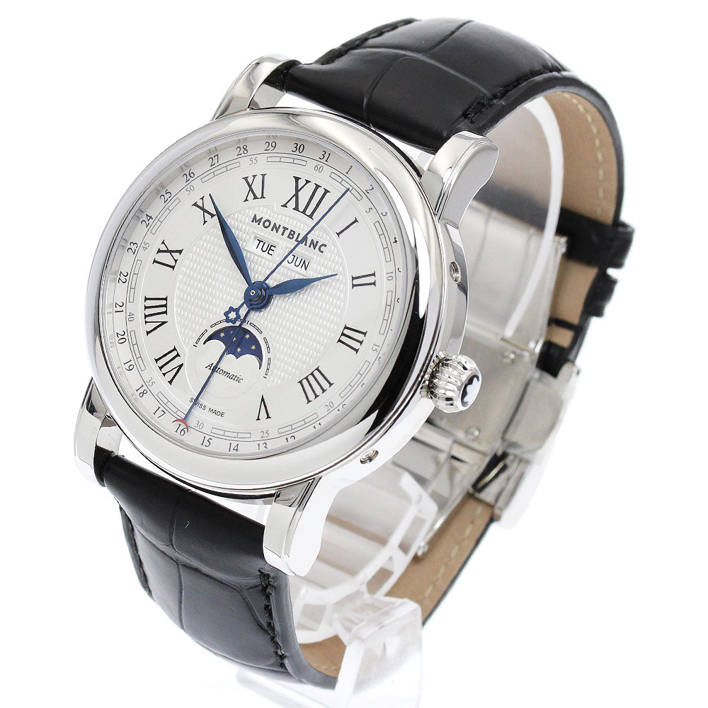 MONTBLANC Star Quantième Complete 108736 Triple calendar moon phase Silver Dial Automatic Men's Watch_889683