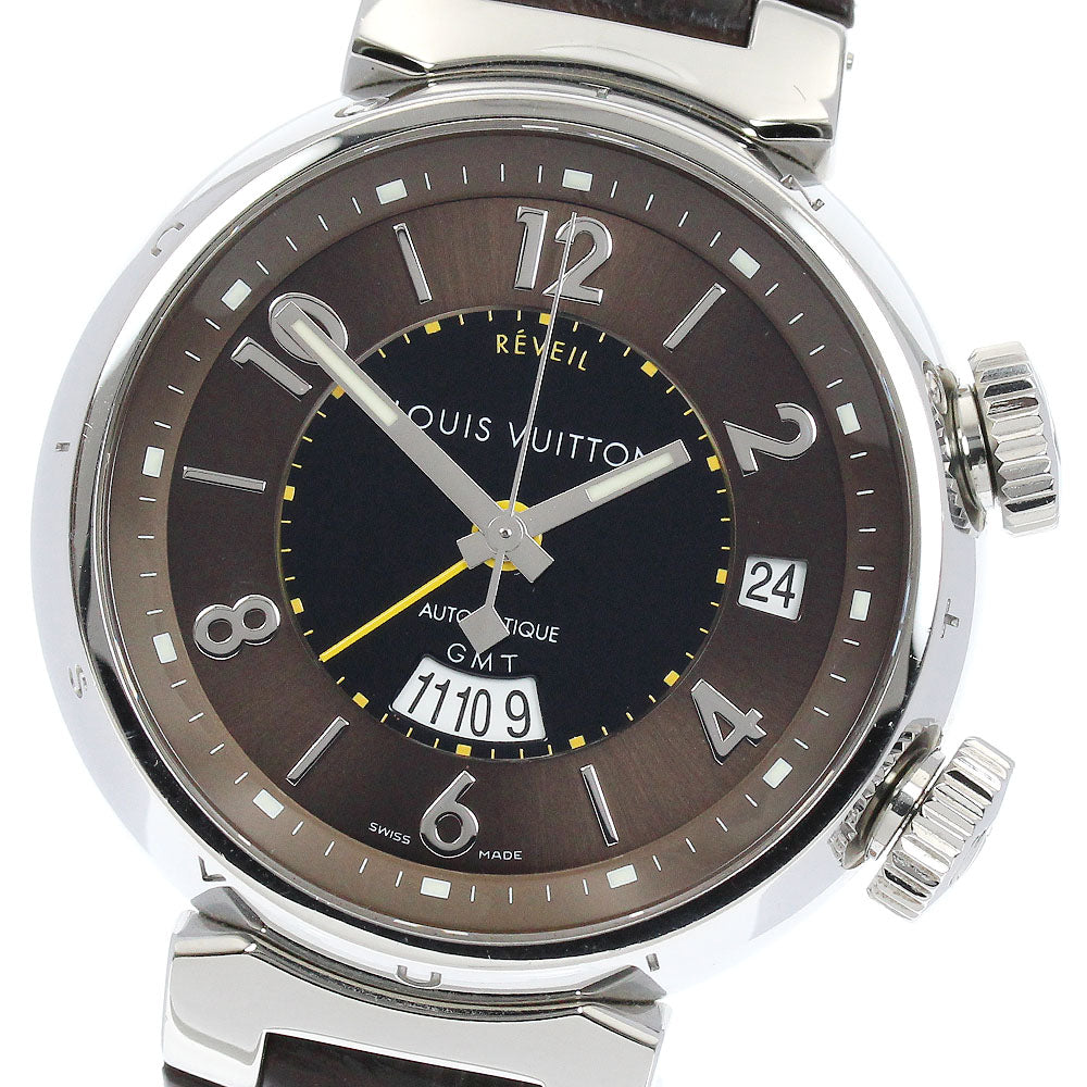 LOUIS VUITTON Tambour GMT Reveil Q1151 alarm Black / brown Dial Automatic Men's Watch_889684