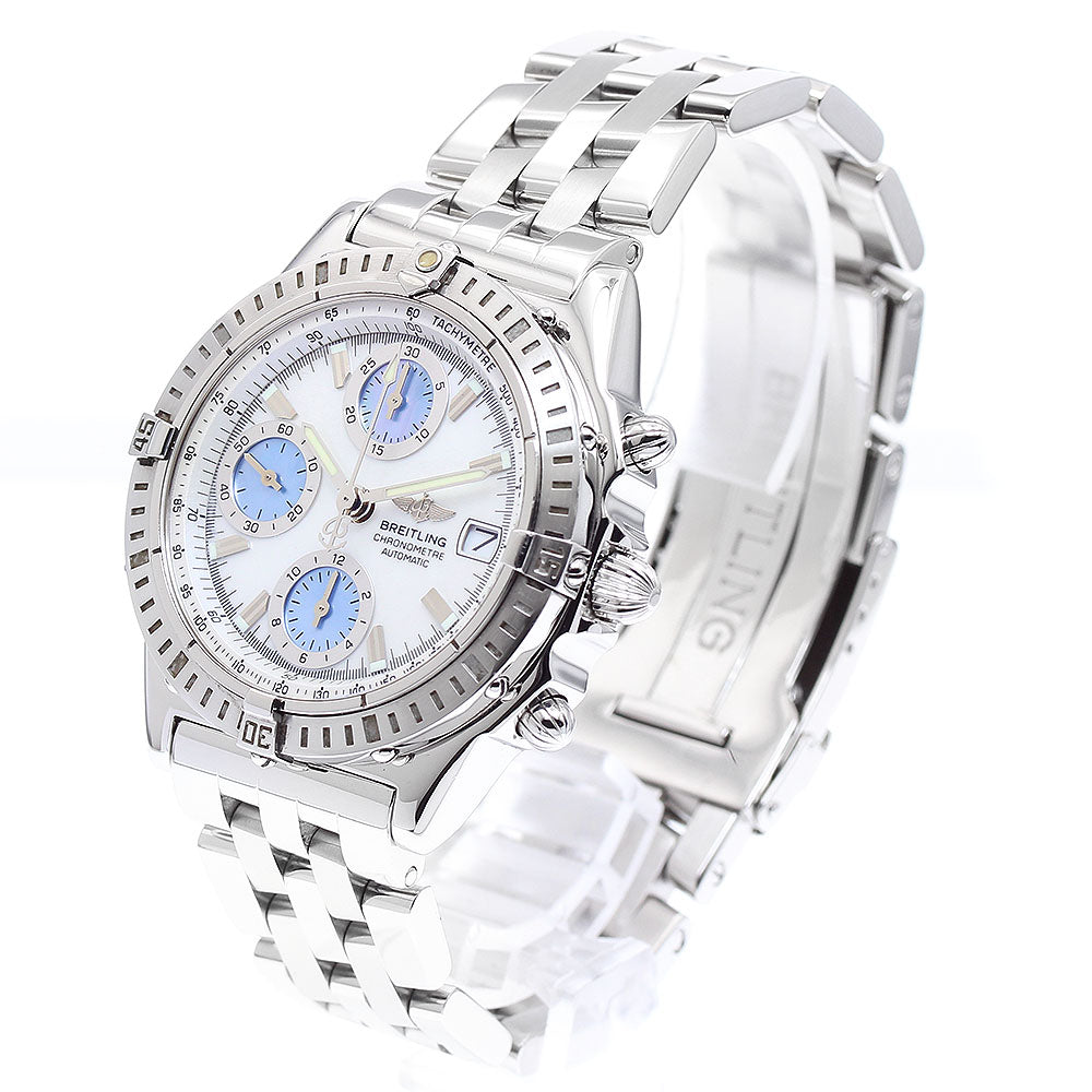 BREITLING Chronomat A13352 Date White Shell/Blue Shell Dial Automatic Men's Watch_889689