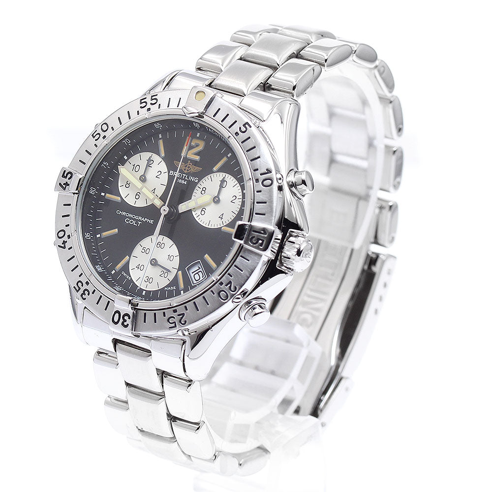 BREITLING Colt A53035 Date Chronograph Black / Silver Dial Quartz Men's_889706