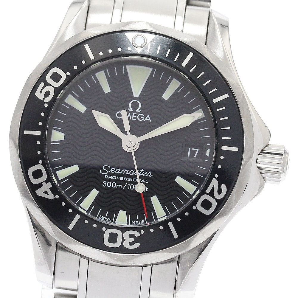 OMEGA Seamaster300 2282.50 Date black Dial Quartz Ladies Watch_889753