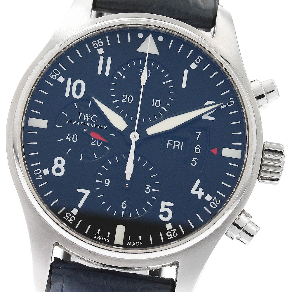 IWC SCHAFFHAUSEN Pilot watch IW377701 Chronograph day date black Dial Automatic Men's Watch_889758