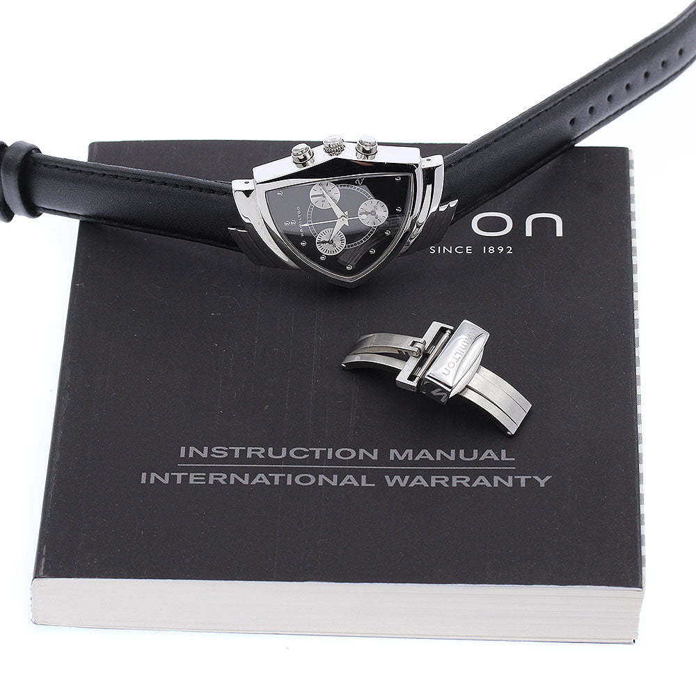 HAMILTON Ventura H244121 Date Chronograph black Dial Quartz Men's Watch_889777