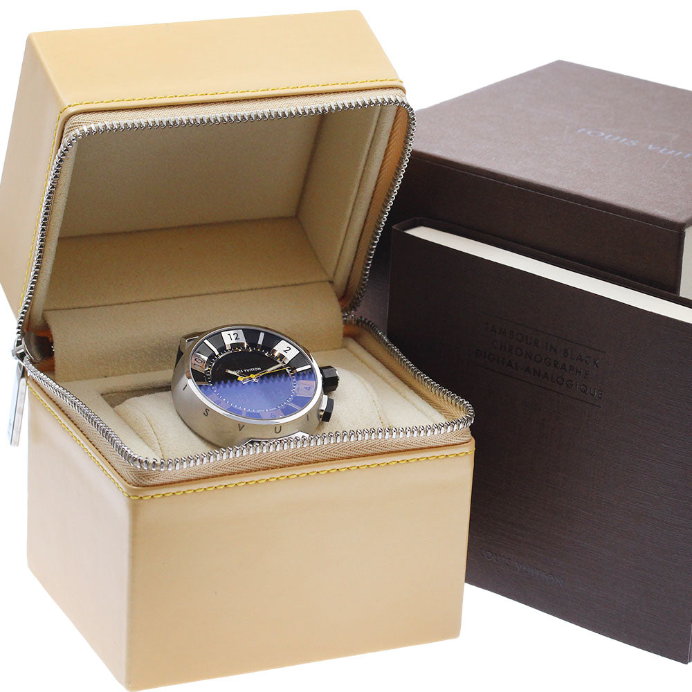 LOUIS VUITTON Tambour in black Q118F Quartz Men's Watch_889808