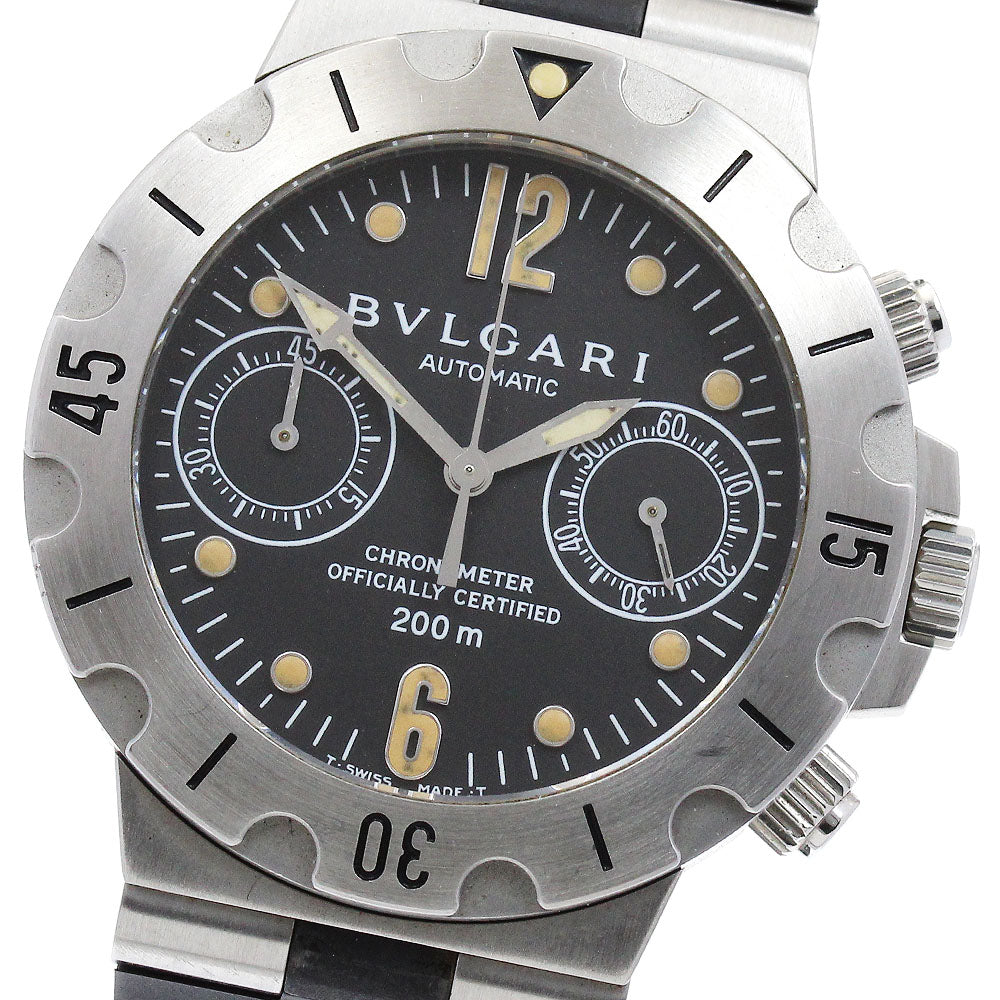 BVLGARI Diagono Scuba SCB38S Chronograph black Dial Automatic Men's Watch_889804