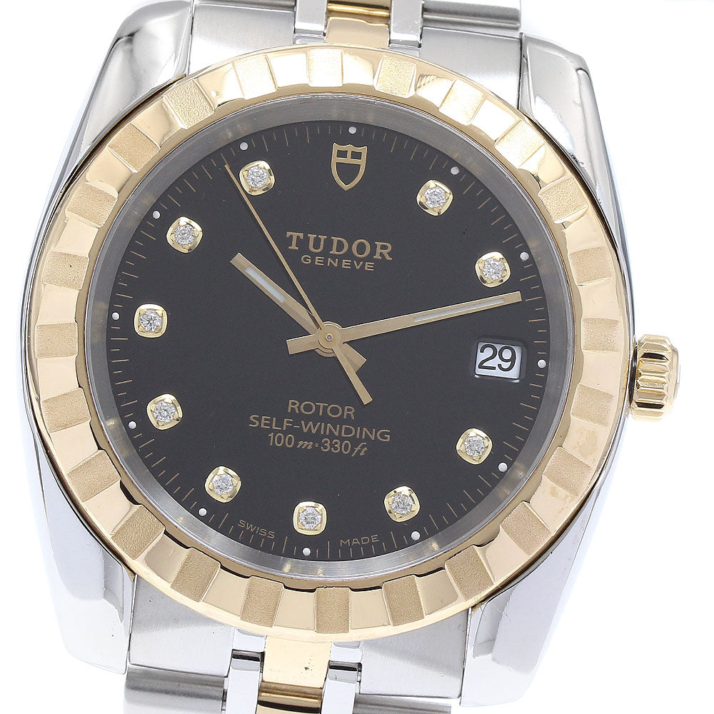 TUDOR Classic Date 21013 YG2 tone black Dial Automatic Men's Watch_890101