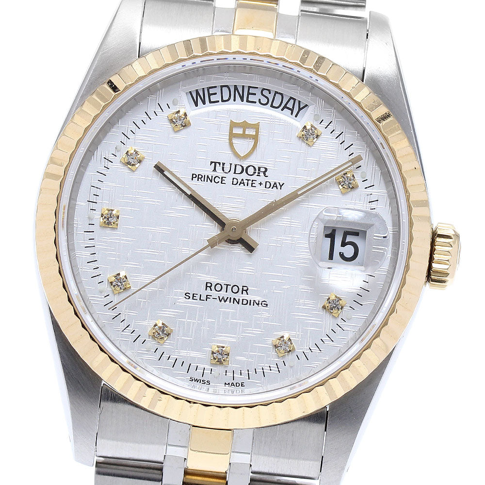 TUDOR Prince Date Day 76213 YG bezel Silver Dial Automatic Men's Watch_890108