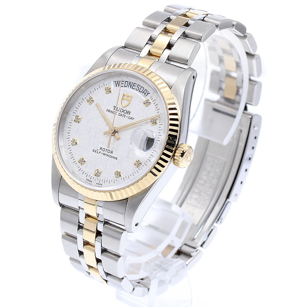 TUDOR Prince Date Day 76213 YG bezel Silver Dial Automatic Men's Watch_890108