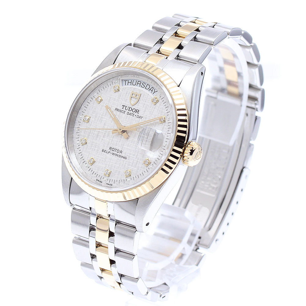 TUDOR Prince Date Day 76213 YG2 tone 10P diamond Automatic Men's Watch_890109