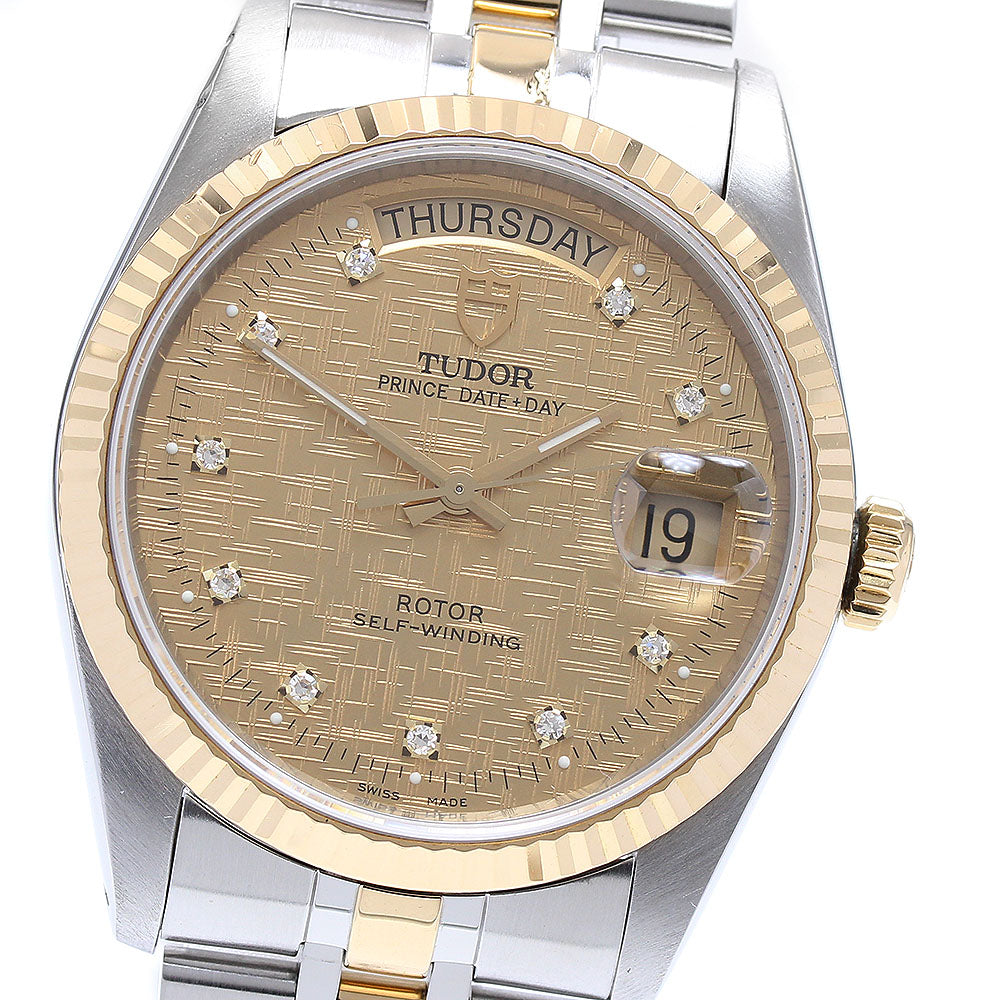 TUDOR Prince Date Day 76213 10P Diamond gold Dial Automatic Men's Watch_890111