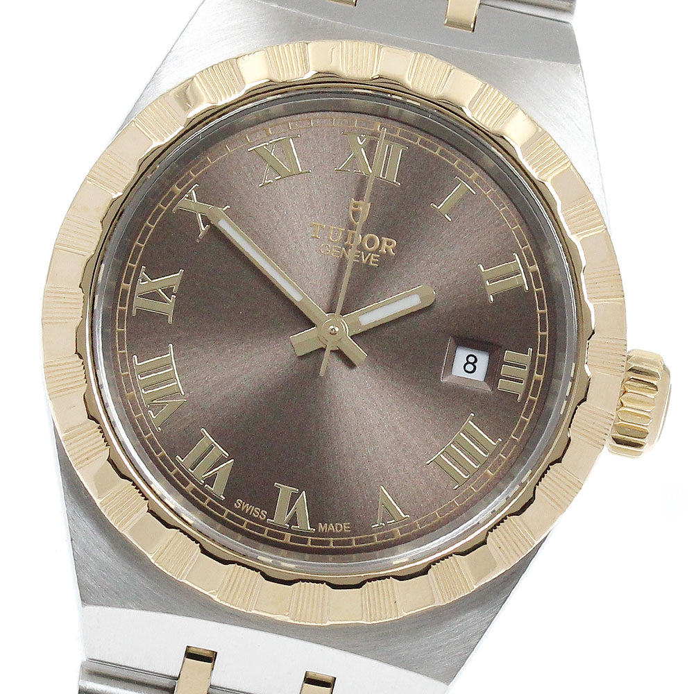 TUDOR Royal 28303 Date YG2 tone Brown Dial Automatic Ladies Watch_890112