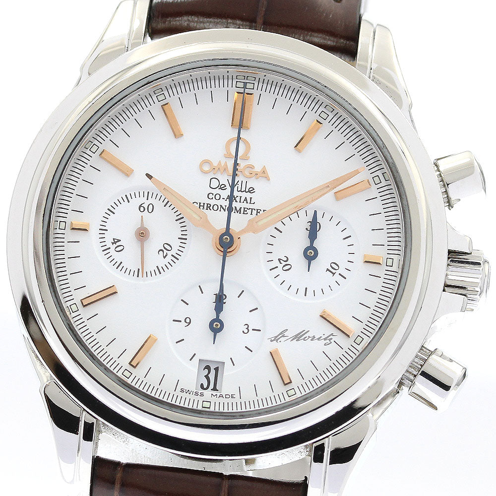 OMEGA De Ville Coaxial 4873.20.32 Chronograph white Dial Automatic Men's Watch_890284