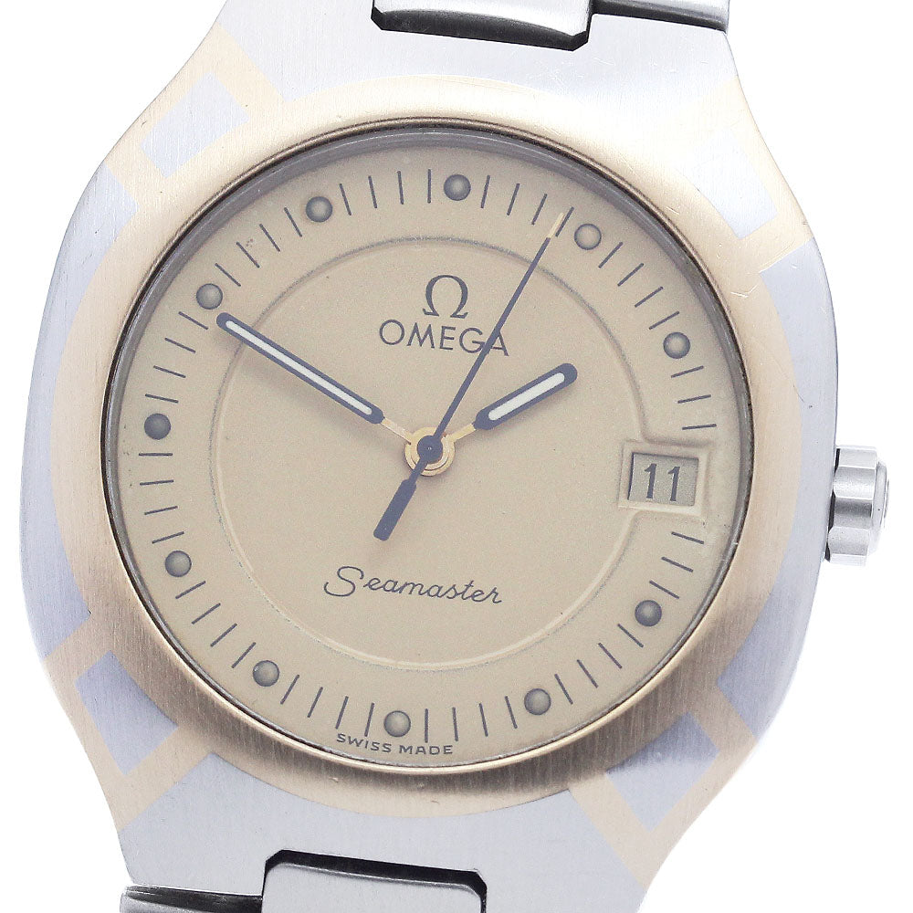 OMEGA Seamaster Polaris Date gold Dial Quartz Men's Watch_890355