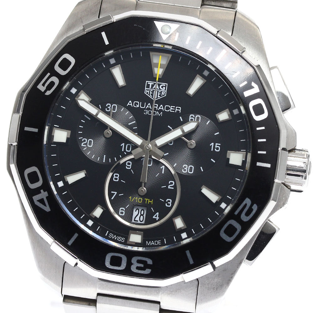 TAG HEUER Aqua racer CAY111A Chronograph black Dial Quartz Men's Watch_890372