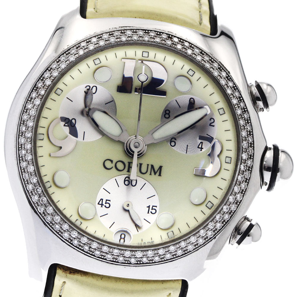 CORUM bubble 396.152.47 Chronograph Date yellow Dial Quartz Men's Watch_890383