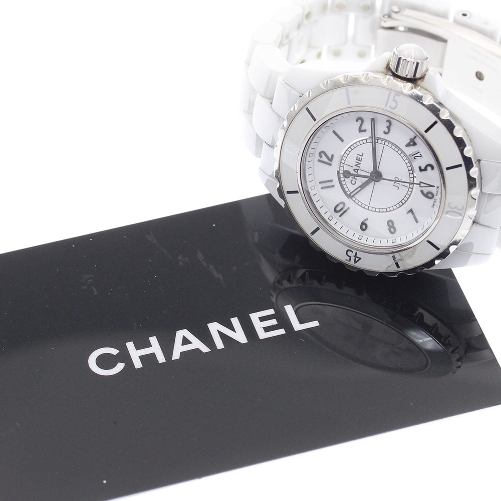 CHANEL J12 33mm H0968 White Ceramic white Dial Quartz Ladies Watch_890388
