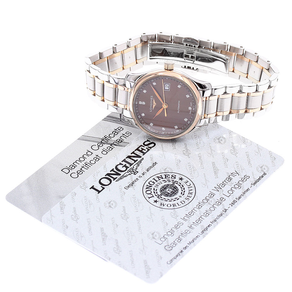 LONGINES Master collection L2.257.5 K18PG2 tone 12P diamond AT Ladies_890401