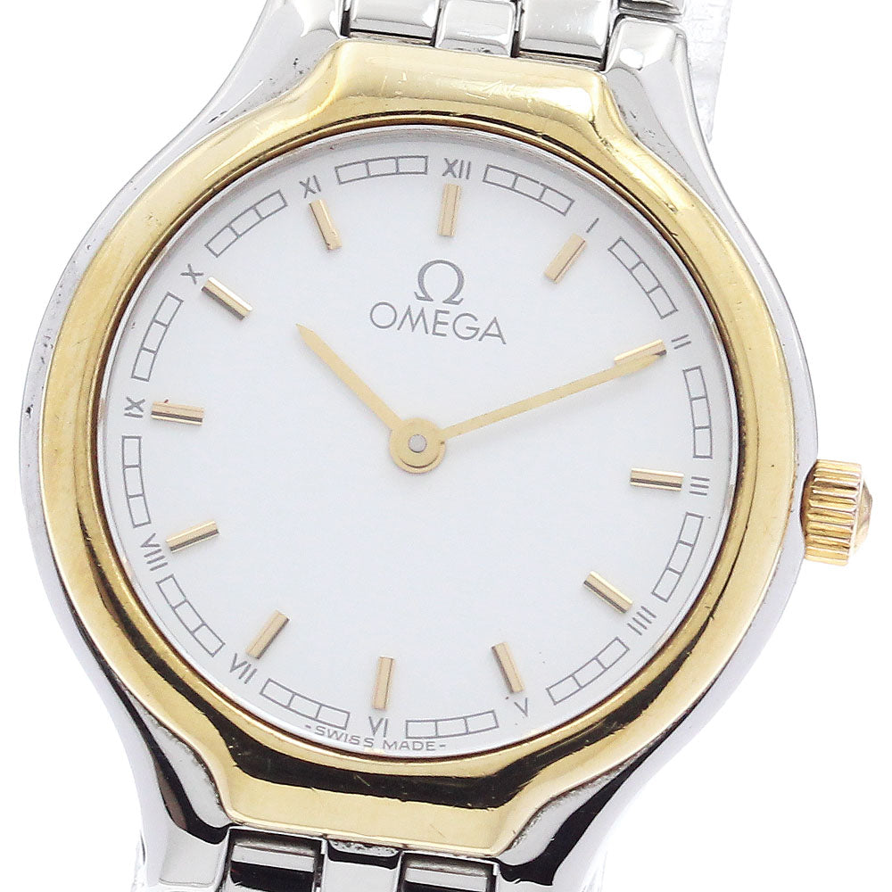 OMEGA De Ville YG bezel White Dial Quartz Ladies Watch_890417