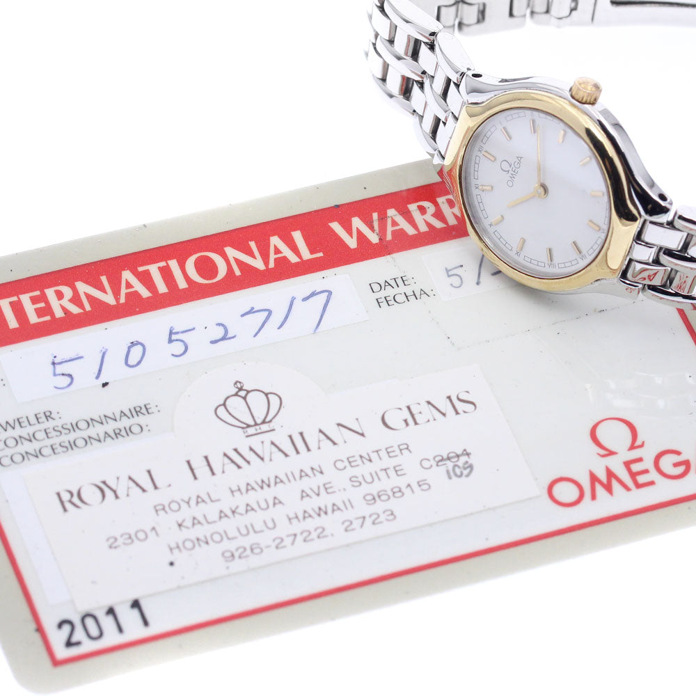 OMEGA De Ville YG bezel White Dial Quartz Ladies Watch_890417