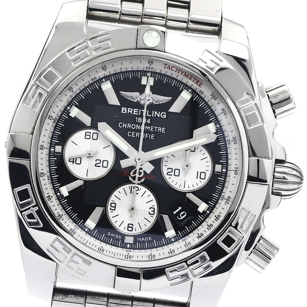 BREITLING Chronomat 44 AB0110 Date Black Dial Automatic Men's Watch_890431