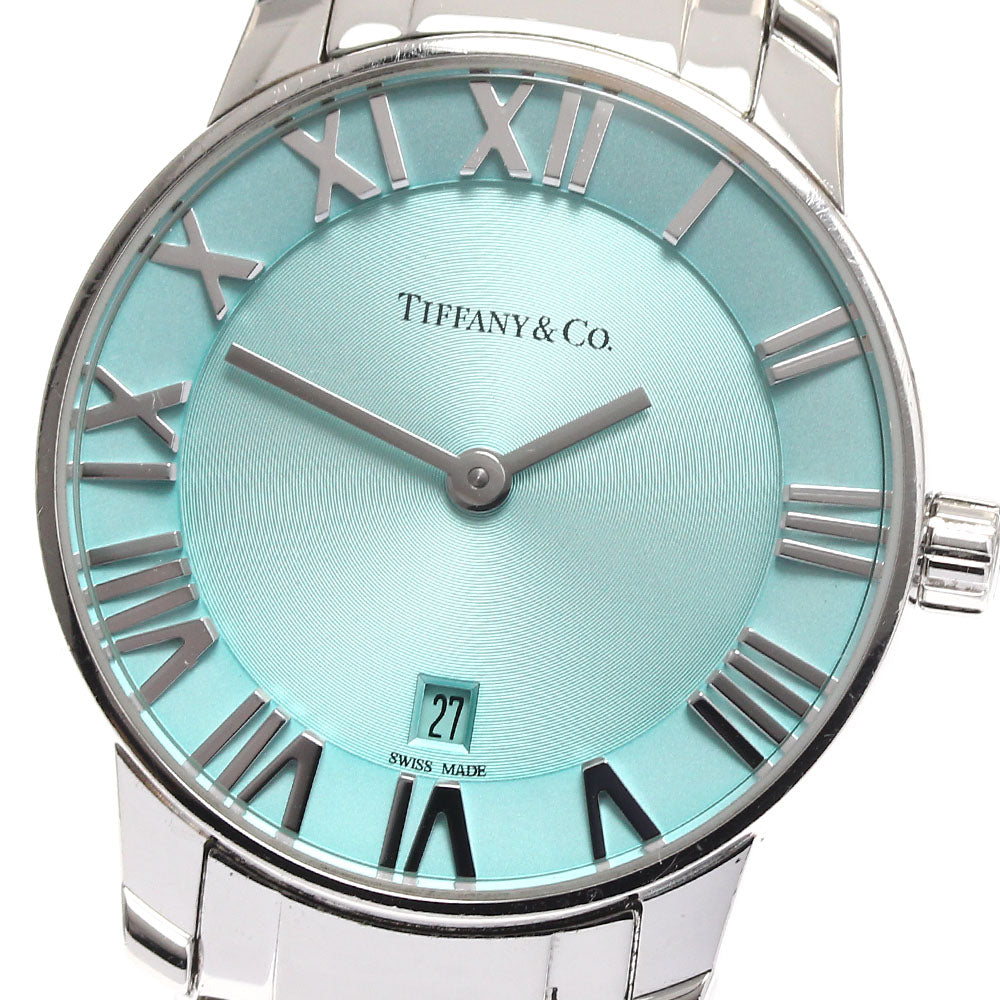 TIFFANY&Co. Atlas 2 hand 63452793 Date blue Dial Quartz Ladies Watch_890434